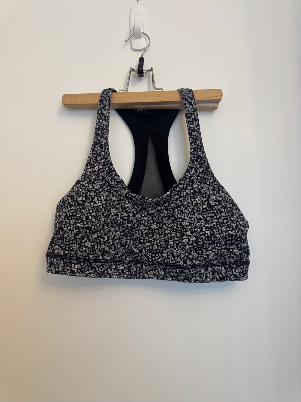 lululemon athletica Black & White Space-Dye Racerback Sports Bra